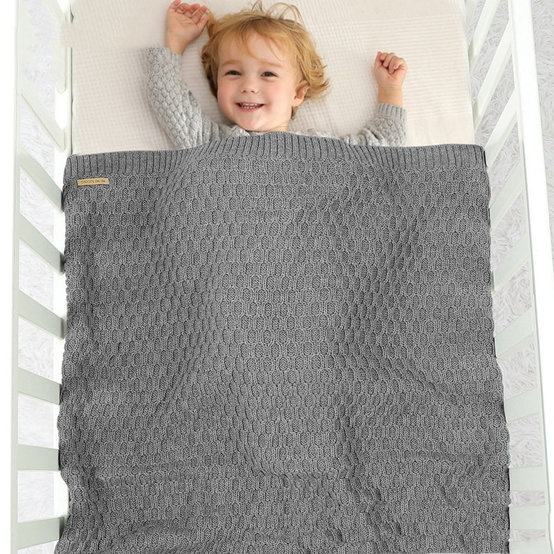 HKM-385107 Solid Color Three-Dimensional Line Infant Hug Blanket - Available in Pink, Beige Khaki, Bleached, Light Green, Medium Gray