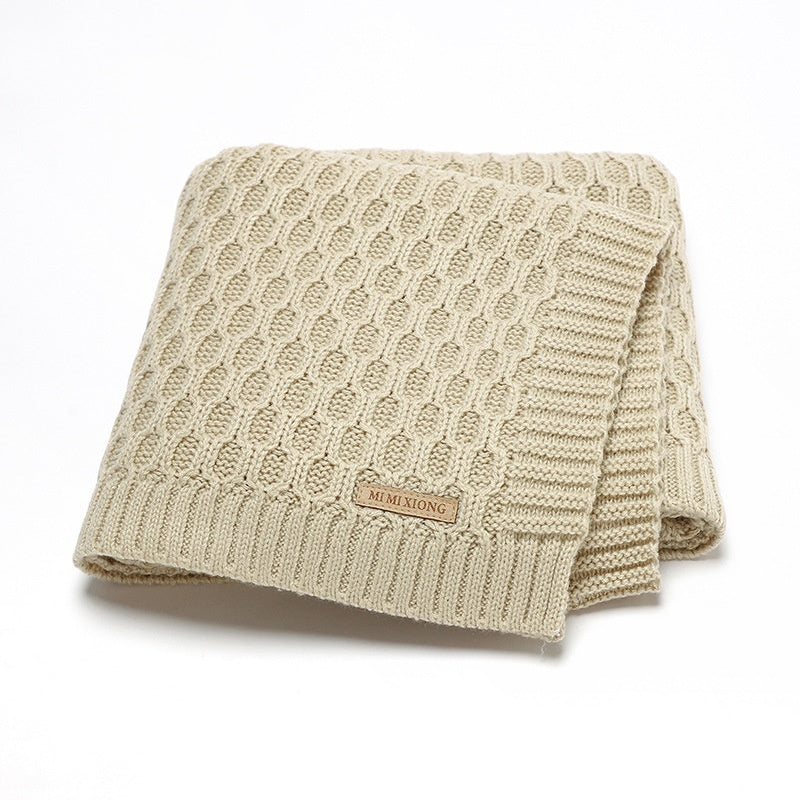 HKM-385107 Solid Color Three-Dimensional Line Infant Hug Blanket - Available in Pink, Beige Khaki, Bleached, Light Green, Medium Gray
