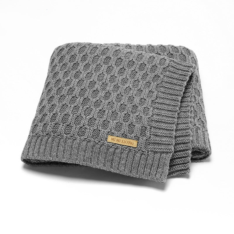 HKM-385107 Solid Color Three-Dimensional Line Infant Hug Blanket - Available in Pink, Beige Khaki, Bleached, Light Green, Medium Gray