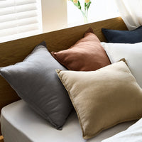 HKM-385235 Solid Color Pure Cotton and Linen Pillow, Modern Design, 45x45CM or 55x55CM Options