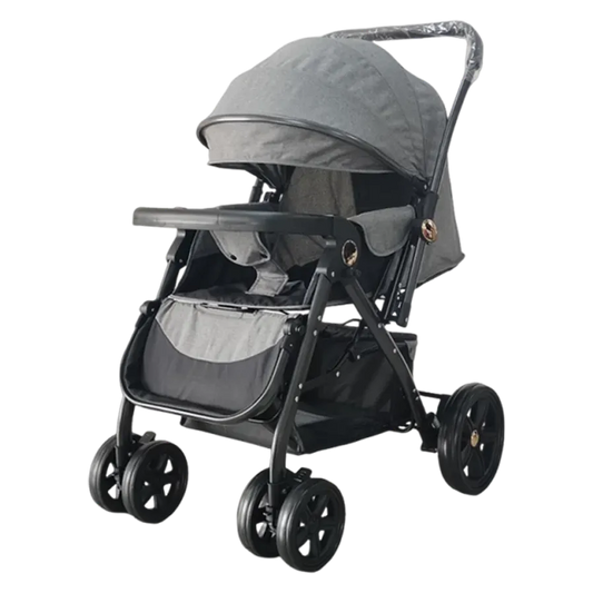 HKM-385299 Bidirectional Navy Blue Baby Stroller for Newborns - Portable Push Chair for Children