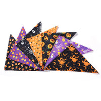 HKM-385427 Halloween-Themed Pet Towel for Cats and Dogs – Soft Polyester Scarf for Autumn Celebrations