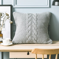 HKM-385491 Handmade 45x45cm Cozy Gray Acrylic Cushion Cover