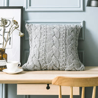 HKM-385491 Handmade 45x45cm Cozy Gray Acrylic Cushion Cover