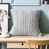 HKM-385491 Handmade 45x45cm Cozy Gray Acrylic Cushion Cover