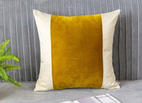 HKM-385555 Golden Polyester Satin and Velvet Pillow Cushion Cover - 50x50cm, 45x45cm, 35x50cm