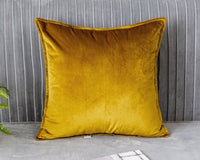 HKM-385555 Golden Polyester Satin and Velvet Pillow Cushion Cover - 50x50cm, 45x45cm, 35x50cm