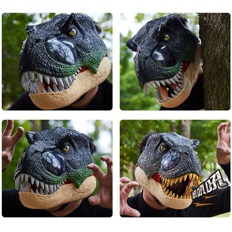 HKM-385683 Dinosaur LED Light Up Mask for Halloween Parties - Novelty Fun Toy for Ages 5 and Up