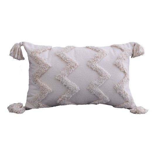 HKM-385811 Moroccan Style Cotton and Linen Throw Pillow Cushion Cover - 45x45cm and 50x30cm Sizes