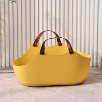 HKM-385939 Large Semi-Closed Cat Litter Box – Yellow or Gray, 51x36x24cm, Plastic