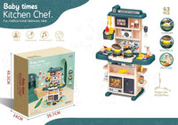 HKM-385939 Mini Kitchen Sink Play Set with 43 PCS Pretend Cooking Toys for Kids Ages 2 to 13