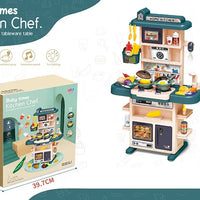 HKM-385939 Mini Kitchen Sink Play Set with 43 PCS Pretend Cooking Toys for Kids Ages 2 to 13
