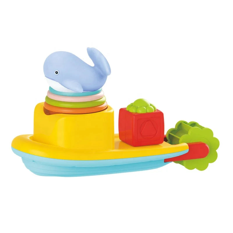 HKM-386067 Colorful Educational Stacking Cups and Floating Water Animals Toy for Bath Time Fun