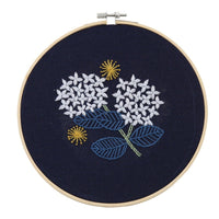 HKM-386259 Pastoral Embroidery DIY Kit - Floral Pattern Cotton Material, 20x20cm