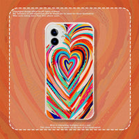 HKM-386515 Colorful Heart Pattern Shockproof Soft TPU Phone Case for Select iPhone Models