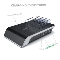 HKM-386643 Universal Mobile Tablet Charging Stand with Wireless Charging Station, ABS Material, Compact Design