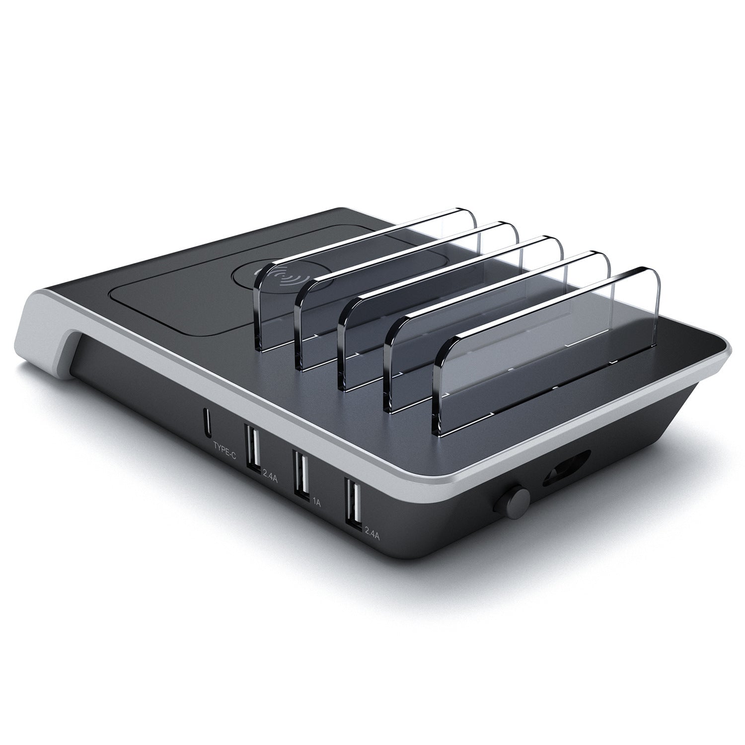 HKM-386643 Universal Mobile Tablet Charging Stand with Wireless Charging Station, ABS Material, Compact Design
