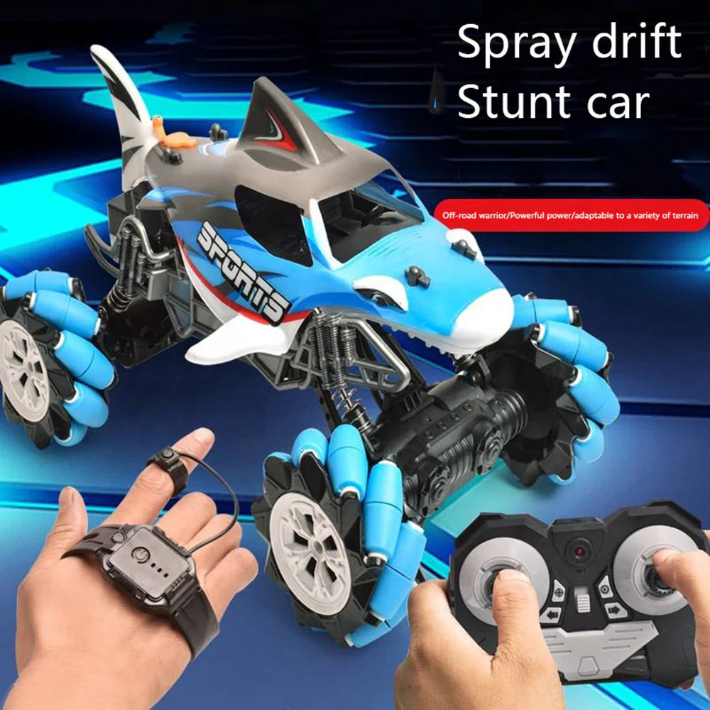 HKM-386835 1:16 RC Shark Drift Stunt Car - 4CH Radio Control Toy for Indoor/Outdoor Fun for Ages 5 and Up