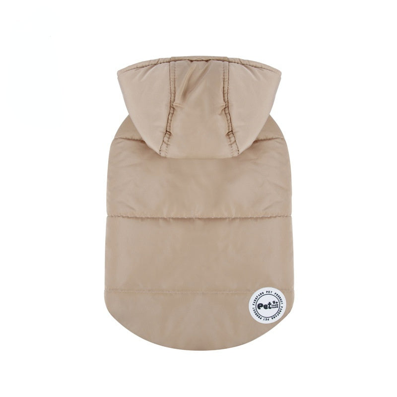 HKM-387091 Warm Cotton Dog Clothes for Autumn and Winter – Casual Style in Black or Khaki, Multiple Sizes Available