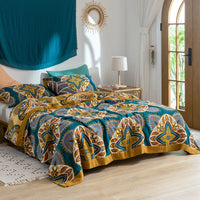 HKM-387219 Air Conditioner Quilt in Cotton, Available in Bird Screen Yellow and Blue, Floral Patterns, Various Sizes