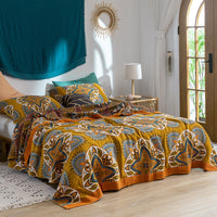 HKM-387219 Air Conditioner Quilt in Cotton, Available in Bird Screen Yellow and Blue, Floral Patterns, Various Sizes