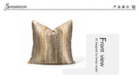 HKM-387219 Champagne Gold Striped Pillowcase for Modern Minimalist Living Room and Bedroom Décor