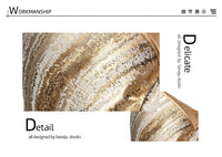 HKM-387219 Champagne Gold Striped Pillowcase for Modern Minimalist Living Room and Bedroom Décor