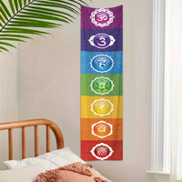HKM-387347 Geometric Abstract Mysterious Meditation Tapestry - Nordic Style Polyester Fiber, Rectangular, 150x40cm