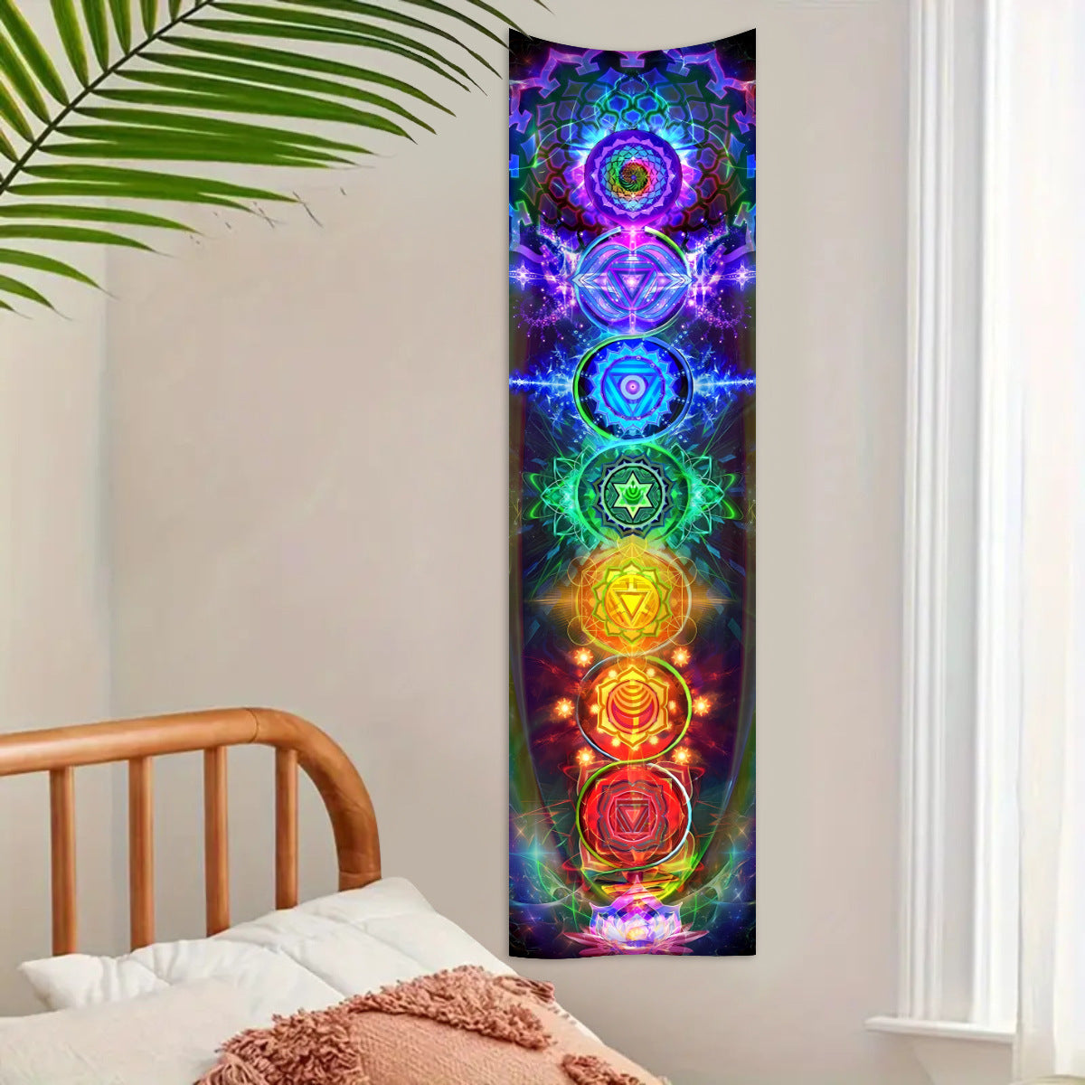 HKM-387347 Geometric Abstract Mysterious Meditation Tapestry - Nordic Style Polyester Fiber, Rectangular, 150x40cm