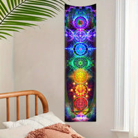 HKM-387347 Geometric Abstract Mysterious Meditation Tapestry - Nordic Style Polyester Fiber, Rectangular, 150x40cm