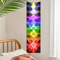 HKM-387347 Geometric Abstract Mysterious Meditation Tapestry - Nordic Style Polyester Fiber, Rectangular, 150x40cm