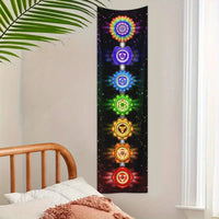 HKM-387347 Geometric Abstract Mysterious Meditation Tapestry - Nordic Style Polyester Fiber, Rectangular, 150x40cm