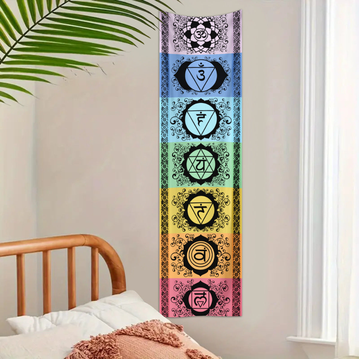 HKM-387347 Geometric Abstract Mysterious Meditation Tapestry - Nordic Style Polyester Fiber, Rectangular, 150x40cm