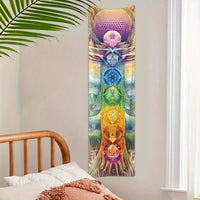 HKM-387347 Geometric Abstract Mysterious Meditation Tapestry - Nordic Style Polyester Fiber, Rectangular, 150x40cm