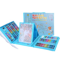 HKM-387411 208-Piece Customizable Drawing Art Set for Kids - Oil, Pastel & Printing Supplies