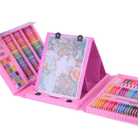 HKM-387411 208-Piece Customizable Drawing Art Set for Kids - Oil, Pastel & Printing Supplies