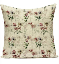 HKM-387539 Ink Painting Floral Cushion Cover - Peach Skin Fabric, 45x45 cm
