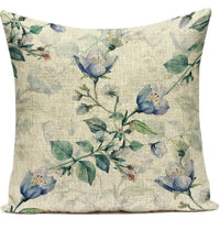 HKM-387539 Ink Painting Floral Cushion Cover - Peach Skin Fabric, 45x45 cm