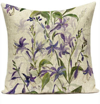 HKM-387539 Ink Painting Floral Cushion Cover - Peach Skin Fabric, 45x45 cm