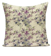 HKM-387539 Ink Painting Floral Cushion Cover - Peach Skin Fabric, 45x45 cm