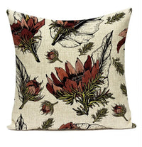 HKM-387539 Ink Painting Floral Cushion Cover - Peach Skin Fabric, 45x45 cm