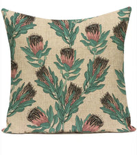 HKM-387539 Ink Painting Floral Cushion Cover - Peach Skin Fabric, 45x45 cm