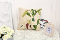 HKM-387539 Ink Painting Floral Cushion Cover - Peach Skin Fabric, 45x45 cm