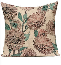 HKM-387539 Ink Painting Floral Cushion Cover - Peach Skin Fabric, 45x45 cm