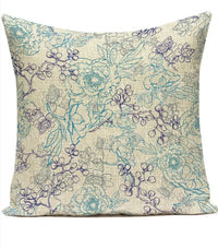 HKM-387539 Ink Painting Floral Cushion Cover - Peach Skin Fabric, 45x45 cm