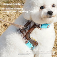 HKM-387603 Adjustable Anti-Loose PU Leather Dog Harness with Hand Grip Leash