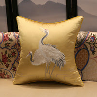HKM-387731 Crane Pattern Polyester Cushion Cover for Home Decor - Various Sizes Available
