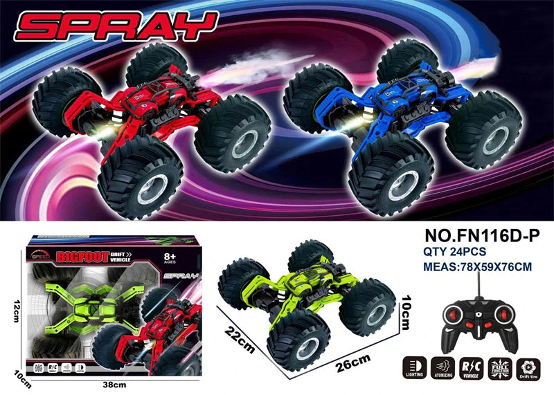 HKM-387987 5CH Remote Control Off-Road Stunt Car for Kids, 4WD Rotating Stunt Vehicle, Ages 5 and Up