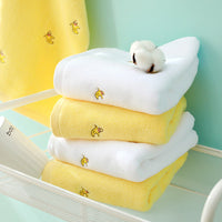 HKM-387987 Embroidered Pure Cotton Towels Set - Avocado & Banana Colors, 4-Piece Collection