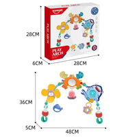 HKM-388051 Adjustable Cartoon Crib Play Gym with Musical & Flashing Hanging Toys for Stroller and Car Seat